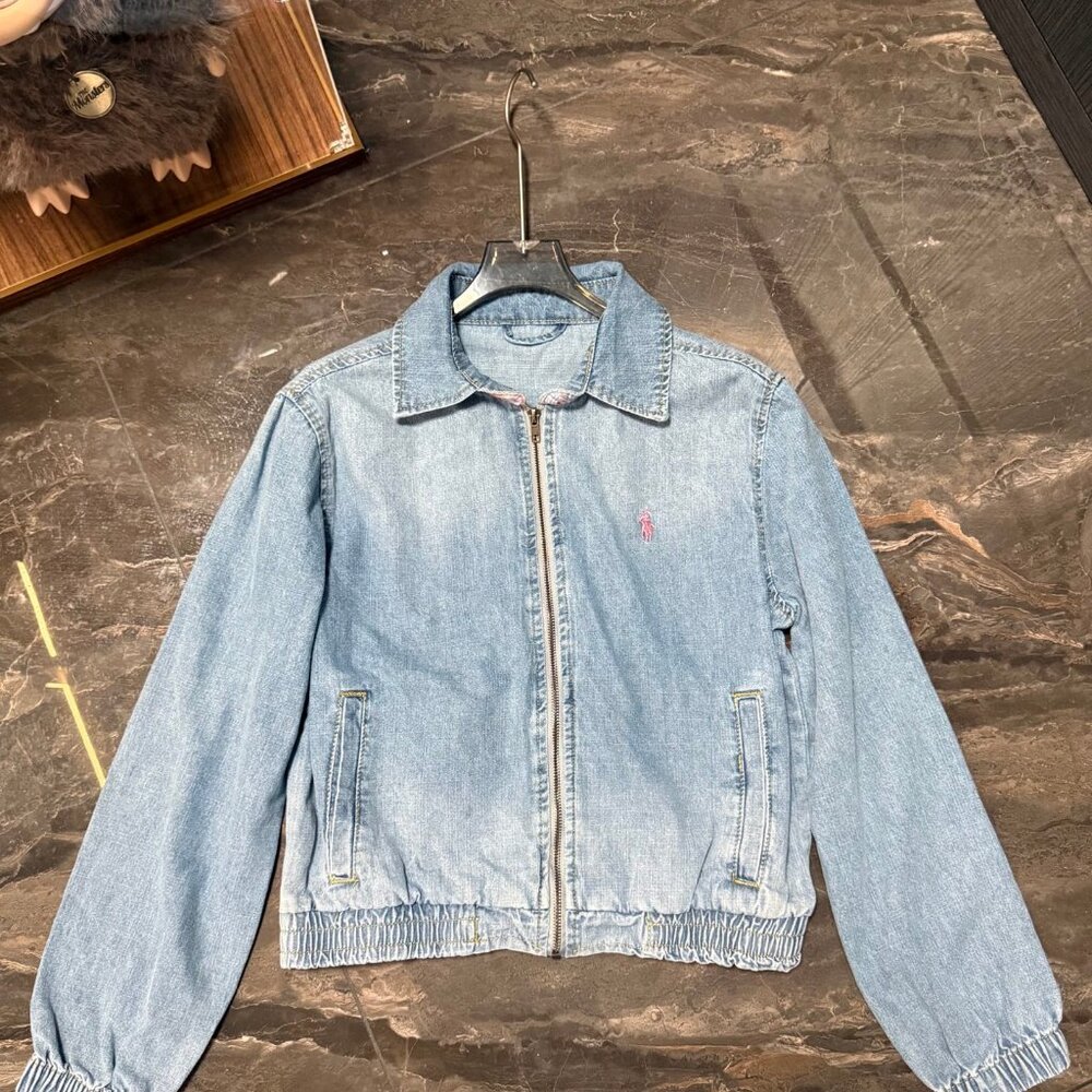 Ralph Lauren pink lapel blue denim jacket